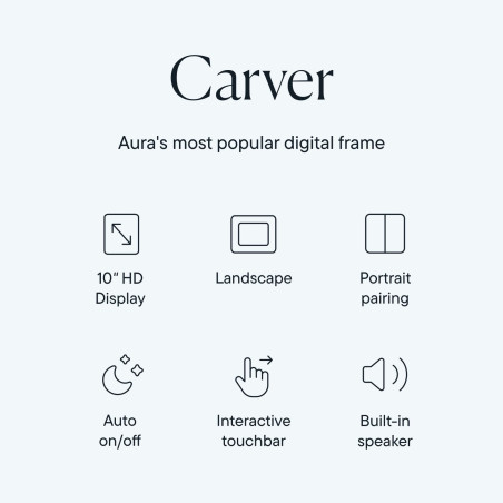 Aura Cadre Photo numérique Carver Wi-FI 10,1 Pouces | Le Meilleur Cadre numérique à Offrir | Envoyez Vos Photos Depuis Votre tél