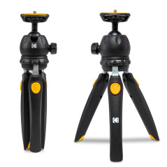 Kodak PhotoGear Mini trépied réglable avec rotule 360°, trépied de Table Compact 9" se convertit en Perche à Selfie 11", Pieds e