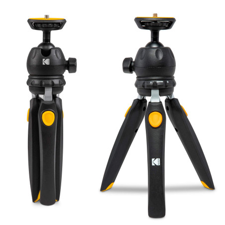 Kodak PhotoGear Mini trépied réglable avec rotule 360°, trépied de Table Compact 9" se convertit en Perche à Selfie 11", Pieds e