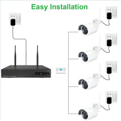 Aottom 8CH 1080P Système de Vidéosurveillance, Kit de WiFi Vidéosurveillance, Système de Caméra Sécurité sans Fil, 8CH NVR+ 4 x