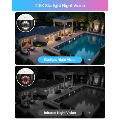 ZOSI 4MP Caméra Surveillance WiFi PT Vue à 360°, Camera Extérieure sans Fil Alarme Sonore et Lumineuse, Détection Véhicule et Pe