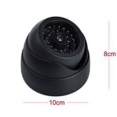 O&W Security Caméra factice, fausse caméra avec objectif et LED clignotante, utilisation à l’intérieur et à l’extérieur