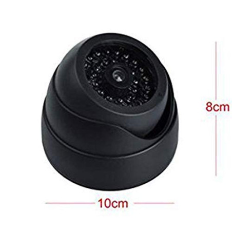 O&W Security Caméra factice, fausse caméra avec objectif et LED clignotante, utilisation à l’intérieur et à l’extérieur