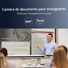 INSWAN INS-1 Visualiseur/Caméra de Document USB - autofocus, éclairage LED, Microphone, conférences Web, Cours à Distance, pour 