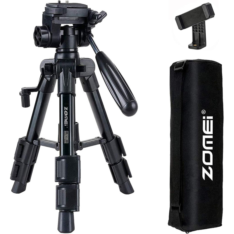 Mini Trépied Appareil Photo, ZOMEI Q100 Trepied de Smartphone, Trépied de Voyage en Aluminium avec Support pour Téléphone et Sac Mini Trépied Appareil Photo, ZOMEI Q100 Trepied de Smartphone, Trépied de Voyage en Aluminium avec Support pour Téléphone et Sac