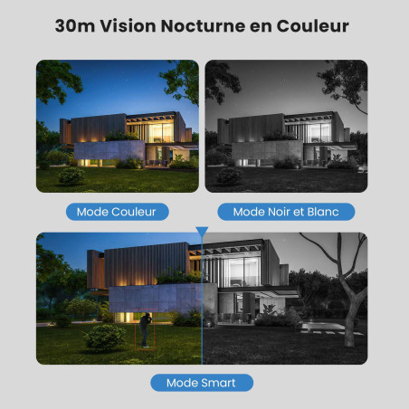 Tenda Caméra de Surveillance Extérieur, 1080P Camera Surveillance WiFi avec Audio Bidirectionnel, Vision Nocturne en Couleur, Dé