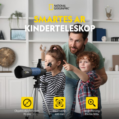 National Geographic Télescope Intelligent AR pour Enfant avec trépied, Sac à Dos, Support pour Smartphone et Application de réal