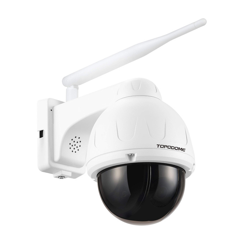 Topodome Caméra de sécurité extérieure avec LED Infrarouge Invisible, Caméra IP Pan Tilt 5MP sans Fil, Carte SD 32G à l'intérieu Topodome Caméra de sécurité extérieure avec LED Infrarouge Invisible, Caméra IP Pan Tilt 5MP sans Fil, Carte SD 32G à l'intérieu