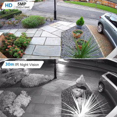 Anpviz 5MP HD POE IP Camera Outdoor, Caméra de sécurité Intérieure Extérieure Imperméable, Caméra de Vision Nocturne IR Soutien 