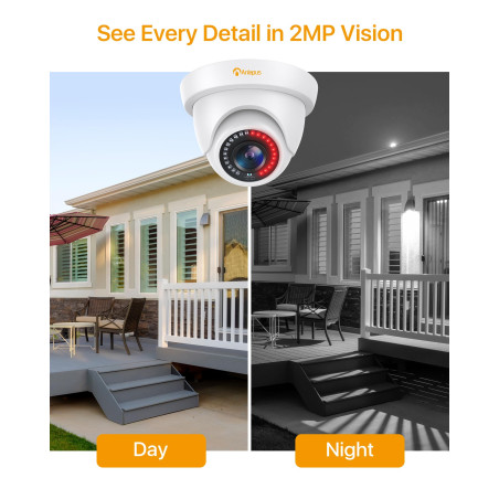 Anlapus 1080P Caméra de Surveillance Extérieure IP66 Objectif de 3.6mm, 24 m Vision Nocturne, 4-en-1 Caméra pour Kit Vidéo Surve