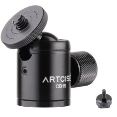 ARTCISE CB19 Mini trépied rotule avec Adaptateur Amovible 1/4 Sabot, Monture de caméra panoramique rotative CNC à 360 degrés pou