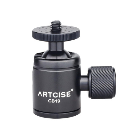 ARTCISE CB19 Mini trépied rotule avec Adaptateur Amovible 1/4 Sabot, Monture de caméra panoramique rotative CNC à 360 degrés pou