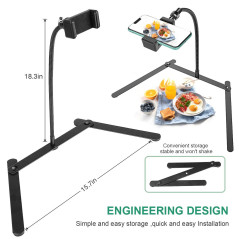 KAVAVO Suppoet de téléphone Portable trépied réglable, Support de téléphone aérien, Stand d'enseignement en Ligne pour la Diffus