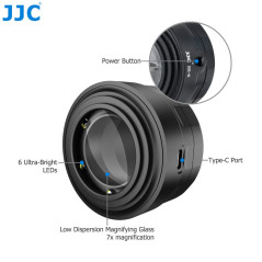 JJC Loupe De Nettoyage Photo avec Fonction Éclairage par LED Grossissement 7X