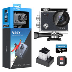 AKASO V50 X Caméra de Sport avec Carte Mémoire microSDXC U3 64 Go, Action Camera Sport 4K 30FPS Ultra Full HD Stabilisateur avec