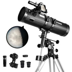 Télescope 130EQ Newton Réflecteur Télescope pour Adultes, Télescopes Professionnels pour Adultes, Livré avec Adaptateur Smartpho