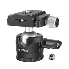 NEEWER Rotule pour trépied à Profil Bas 28 mm Rotation panoramique à 360° avec Plaque de dégagement Rapide de Type Arca 1/4" et