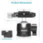 NEEWER Rotule pour trépied à Profil Bas 28 mm Rotation panoramique à 360° avec Plaque de dégagement Rapide de Type Arca 1/4" et NEEWER Rotule pour trépied à Profil Bas 28 mm Rotation panoramique à 360° avec Plaque de dégagement Rapide de Type Arca 1/4" et