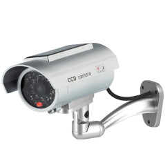 O&W Security Caméra factice solaire factice - Avec objectif & LED clignotante étanche - Capteur LED - Réglable à 360° - Support