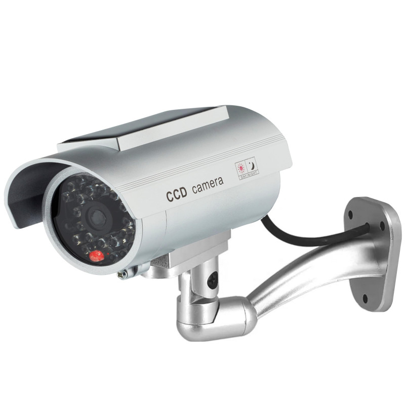O&W Security Caméra factice solaire factice - Avec objectif & LED clignotante étanche - Capteur LED - Réglable à 360° - Support O&W Security Caméra factice solaire factice - Avec objectif & LED clignotante étanche - Capteur LED - Réglable à 360° - Support
