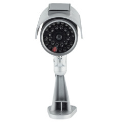 O&W Security Caméra factice solaire factice - Avec objectif & LED clignotante étanche - Capteur LED - Réglable à 360° - Support