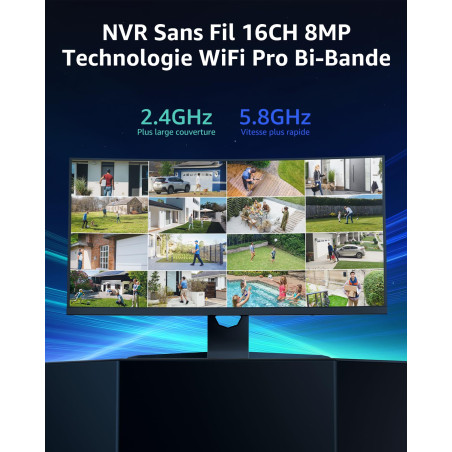 ANNKE 3MP Kit Caméra de Surveillance WiFi Extérieure, 10CH 5MP 1To NVR et 4X 3MP IP Caméra, Audio Bidirectionnel, Détection de M