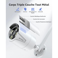 ANNKE 3MP Kit Caméra de Surveillance WiFi Extérieure, 10CH 5MP 1To NVR et 4X 3MP IP Caméra, Audio Bidirectionnel, Détection de M