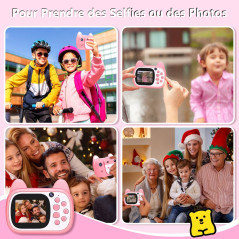 TOYOGO Appareil Photo numérique pour Filles et garçons, Double Objectif HD 1080P, Carte SD 32G, enregistreur vidéo pour Enfants 