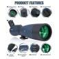 25-75x70 Longue-Vue avec Trépied, Sac de Transport et Adaptateur pour Smartphone pour L'observation des Oiseaux Visite Safari Ob 25-75x70 Longue-Vue avec Trépied, Sac de Transport et Adaptateur pour Smartphone pour L'observation des Oiseaux Visite Safari Ob