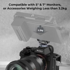 SMALLRIG Moniteur Mount Lite avec Cold Shoe, Pivotant 360° et Porte-Tige d'Inclinaison de 180°, Une Capacité de Charge Maximale 