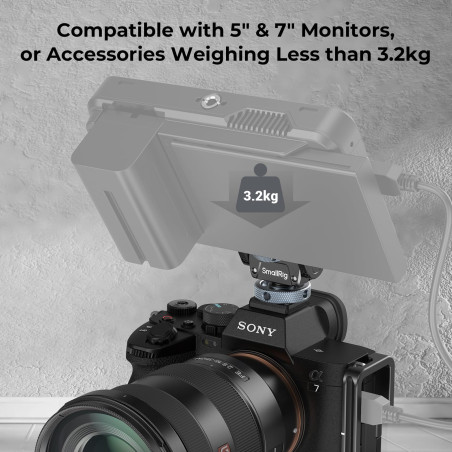 SMALLRIG Moniteur Mount Lite avec Cold Shoe, Pivotant 360° et Porte-Tige d'Inclinaison de 180°, Une Capacité de Charge Maximale 