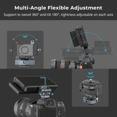 SMALLRIG Moniteur Mount Lite avec Cold Shoe, Pivotant 360° et Porte-Tige d'Inclinaison de 180°, Une Capacité de Charge Maximale 