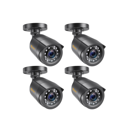 Anlapus Pack 4 Caméras de Surveillance Extérieure 1080P IP66 Vision Nocturne de 24 m Objectif de 3.6mm Caméra Supplémentaire pou