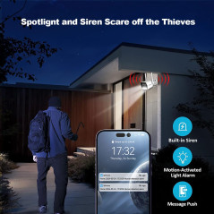 Caméra de Surveillance Vidéo Extérieure, Sricam Caméra de Sécurité WiFi, Imperméable, Vision Nocturne, Détection de Movement, Su