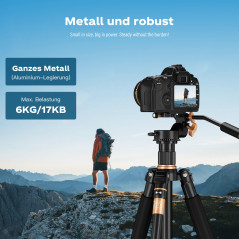 Soonpho Tête Panoramique à Trépied en Alliage Aluminium avec Vis de 1/4" et 3/8", pour DSLR Caméscopes Vidéo Trépied Monopode Su