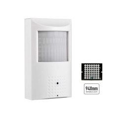 Revotech PIR Pinhole Caméra IP, Sténopé 3,7 mm Intérieur Caméra de Sécurité 940nm Invisibles LED IR Vision Nocturne HD 3MP P2P H