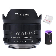 7artisans 7.5mm F2.8 II V2.0 objectif fisheye avec un angle de vue de 190°, Compatible avec monture M4/3 MFT GM1 GM5 GM7 GX1 GX7