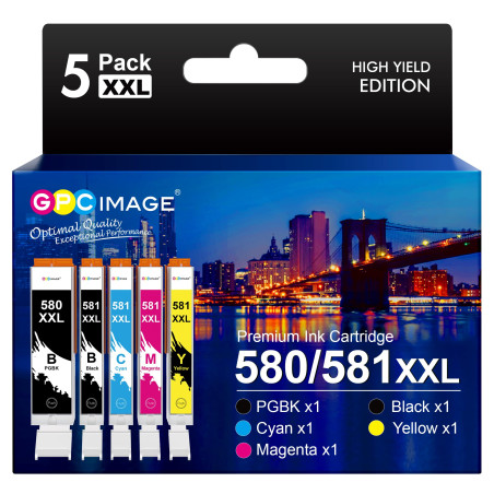 GPC Image CLI-581 PGI-580 XXL Cartouches d'encre Remplacement Compatible pour Canon 581 580 XXL pour TS8150 TS6150 TS8250 TS6151
