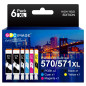 GPC Image PGI-570XL CLI-571XL Cartouches d'encre Compatible pour Canon 570 XL 571 XL pour Canon pour PIXMA MG5750 TS5050 MG5753 