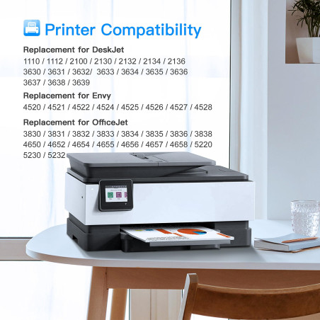 LxTek 302XL Cartouche 302 Compatible pour HP 302 XL 302XL pour HP OfficeJet 3639 3630 3632 Envy 4520 4525 4527 DeskJet 3831 3833
