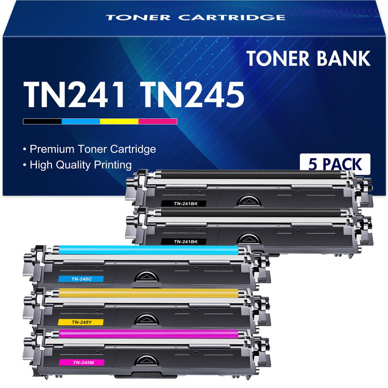 Toner Bank TN241 Cartouche de Toner Compatible pour Brother TN-245 DCP-9020CDW MFC-9330CDW MFC-9340CDW HL-3140CW MFC-9140CDN DCP