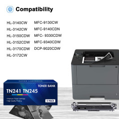 Toner Bank TN241 Cartouche de Toner Compatible pour Brother TN-245 DCP-9020CDW MFC-9330CDW MFC-9340CDW HL-3140CW MFC-9140CDN DCP