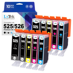 LxTek Compatible Cartouches d'encre Remplacement pour Canon 525 526 pour PIXMA MG5150 MG5350 MG6150 IX6550 MX715 MX885 MX895 IP4