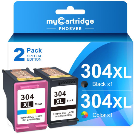 myCartridge PHOEVER 304 XL Compatible pour HP 304 304XL pour HP Deskjet 3762 3760 3750 2634 3735 2622 2630 3720 2620 2632 2633 3