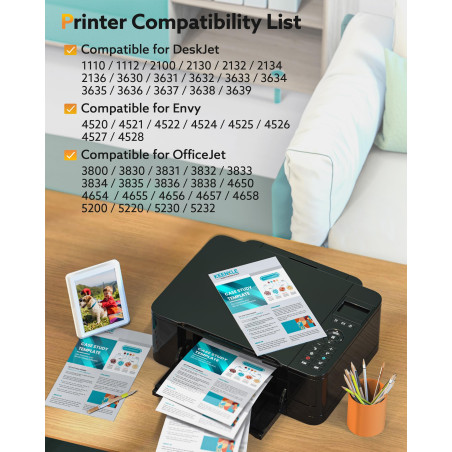 KEENKLE 302XL Cartouches d'encre Remanufacturées Compatibles pour HP 302 302XL (Noir et Couleur, Pack de 2) pour Deskjet 3630 36