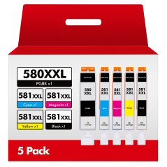HALLOLUX PGI 580 XXL CLI 581XXL Cartouche d'encre Compatible pour Canon 580 581 XXL pour Pixma TS8150 TS8151 TS8252 TS6150 TS625