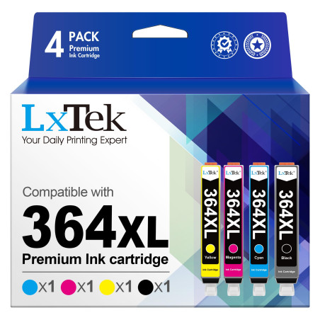 LxTek 364 XL Cartouches d'encre Remplacement pour HP 364 364XL pour HP Photosmart 5520 5525 5510 6520 6510 7510 7520 Deskjet 352