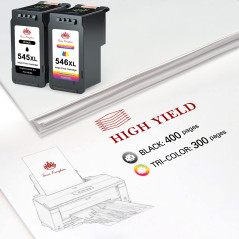 Toner Kingdom Compatible PG-545XL CL-546XL Remplacement pour Cartouches d'encre Canon 545 546 XL pour Canon Pixma TS3350 MG2950 