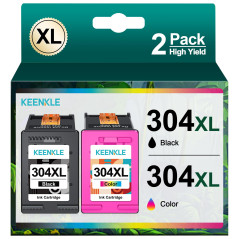 KEENKLE 304XL Remanufacturéd Cartouches d'encre Compatible pour HP 304 XL Noir et Couleur Pack pour HP Envy 5030 5032 5020 5010 