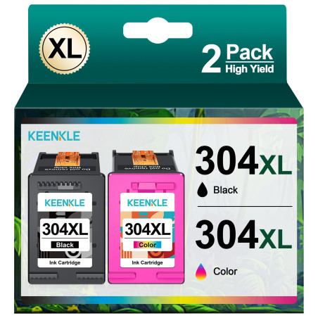 KEENKLE 304XL Remanufacturéd Cartouches d'encre Compatible pour HP 304 XL Noir et Couleur Pack pour HP Envy 5030 5032 5020 5010 